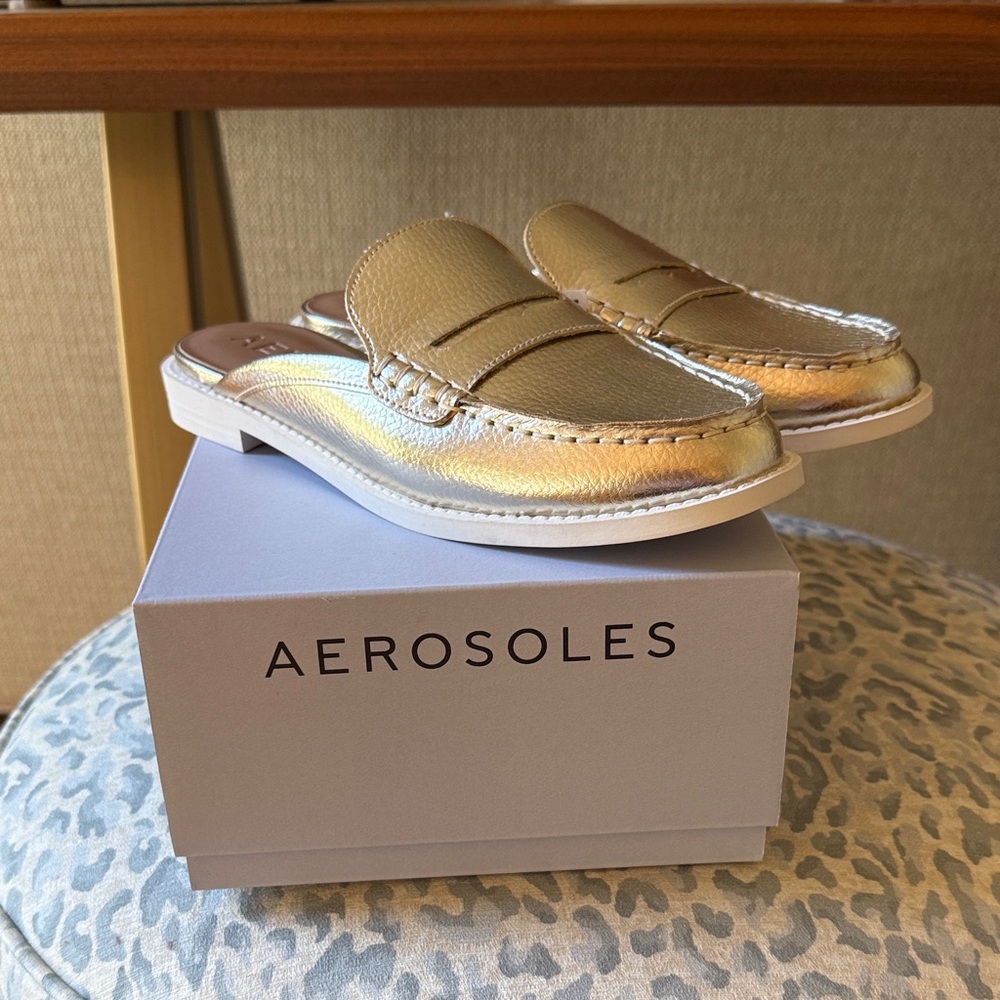AEROSOLES Sally Metallic Gold Woman’s Loafers